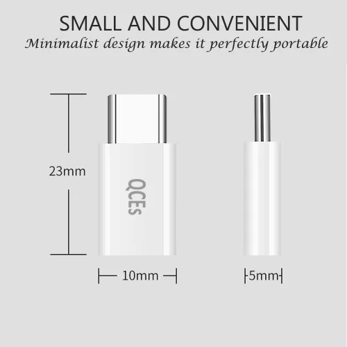 Vista 2 de QCEs Paquete de 2 adaptadores micro USB a USB C, adaptador tipo C de carga rápida compatible con iPhone 16/15 Pro Plus, Galaxy S24/S23, teléfonos