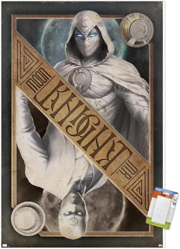 Vista 12 de Trends International Marvel Moon Knight - Póster de pared de tarjetas, 14.725 x 22.375 pulgadas, versión enmarcada de madera de granero