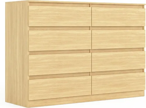 Vista 13 de Vibe & Dine Cómoda Doble de 8 Cajones, Cómoda Moderna con Almacenamiento Amplio para Closet, Dormitorio, Sala de Estar, Negro