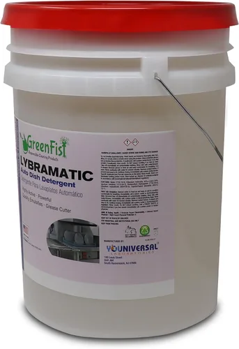 Vista 4 de GreenFist Lybramatic Detergente para lavavajillas comercial de grado industrial [listo para usar] líquido (cubo de 5 galones)