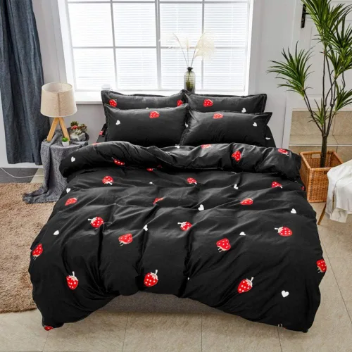 Vista 15 de Feelyou juego de funda de edredón y fundas de almohada de microfibra de poliéster suave para niños y niñas, diseño de mariposas, piñas, ciervos