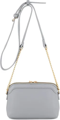 Vista 4 de Bolso cruzado pequeño con dos borlas con correa de cadena, bolso pequeño para mujer