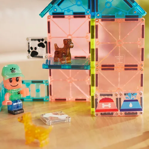Vista 4 de MAGNA-TILES Puppy Park - Juego de construcción magnética de 27 piezas, la marca original de construcción magnética