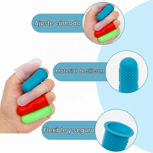 Vista 3 de 12 tapas de silicona para dedos de pistola de pegamento caliente, antideslizante y reutilizable, protector de pulgar de silicona, protectores