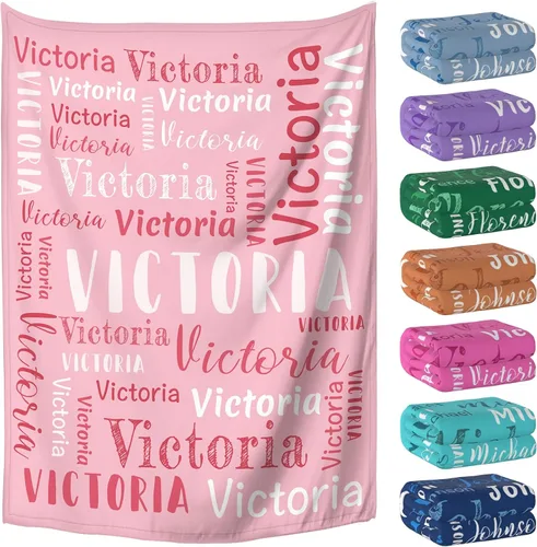 Vista 11 de Manta personalizada con nombre, mantas y mantas personalizadas para niños, bebés y adultos, manta con nombre personalizada para mujeres, hombres