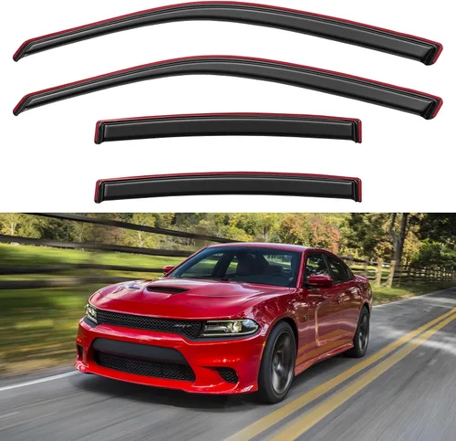Vista 206 de YQAUTEC - Viseras para ventana, protectores contra la lluvia, compatibles con Subaru WRX 2015-2021, deflectores de viento para ventanas, viseras