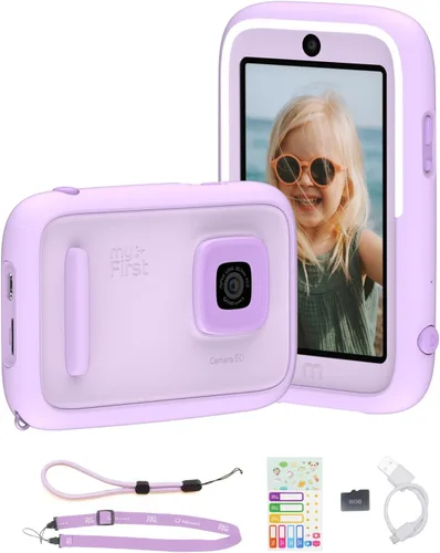 Vista 4 de myFirst Camera 50 Cámara digital para niños, fotos de 20 MP, video 1080P, lente frontal y selfie, regalos de cumpleaños de Navidad para niños y Azul