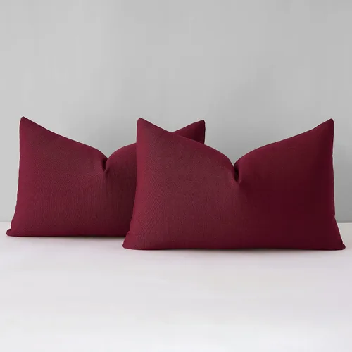 Vista 12 de Mixhug Juego de 2 fundas de almohada decorativas de lino para sofá y cama, cojín lumbar, color marrón claro, 12 x 20 pulgadas
