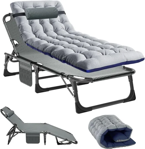 Vista 13 de Sillas plegables portátiles, cuna reclinable, perfectas para piscina, playa, patio, camping