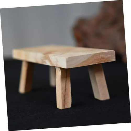 Vista 7 de BESPORTBLE Soporte para jarrón de decoración de banco pequeño, bandeja rectangular, soporte para platos, soporte de granja, base de maceta, elevador