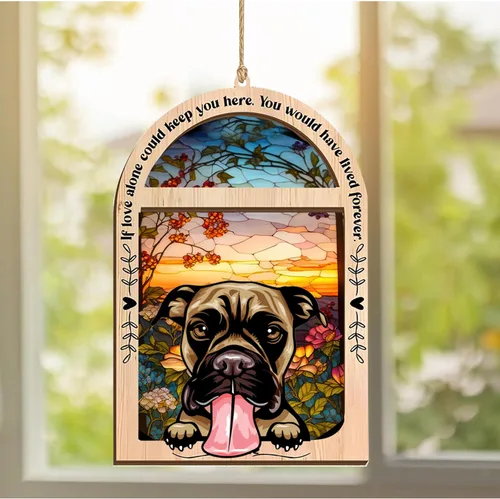 Vista 29 de LOVELYPOD Adorno de Navidad personalizado de sabueso afgano, atrapasoles con nombre, regalos de pérdida de mascotas, regalos para amantes
