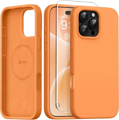 Vista 216 de GONEZ Funda magnética para iPhone 12 Case / 12 Pro Case, compatible con MagSafe, [protector de pantalla + protector de lente de cámara], funda