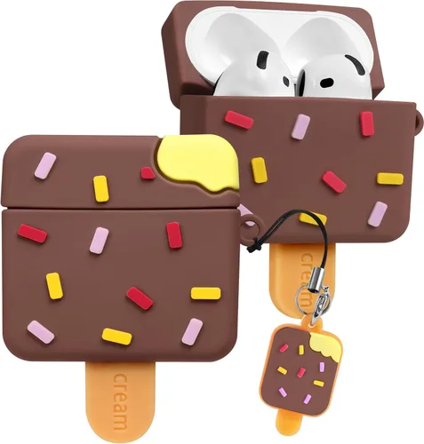 Vista 7 de Boaretiu - Funda para AirPods Pro/Pro de 2ª generación, lindo KawaiiBanana con llavero para AirPods Pro y Pro 2, divertida funda 3D de silicona