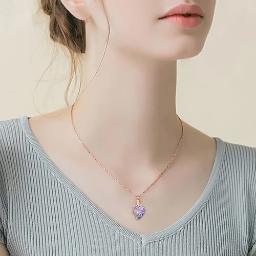 Vista 12 de Imrsanl Collar de urna de árbol de la vida con forma de corazón, joyería de cremación para hombres y mujeres, recuerdo, joyería conmemorativa