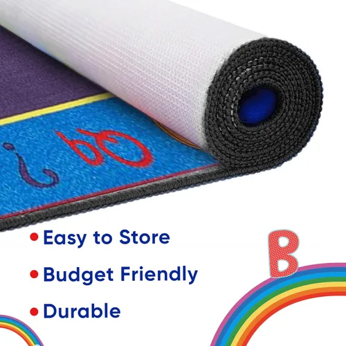 Vista 6 de KidCarpet.com ABC Rainbow - Alfombra para aula con 24 asientos, rectangular de 7 pies 6 pulgadas x 12 pies