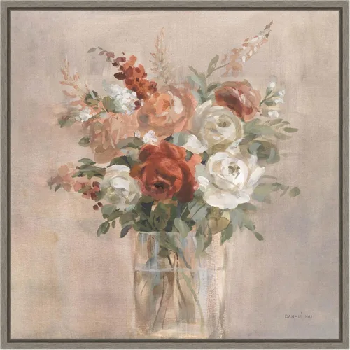 Vista 15 de Amanti Art Lienzo enmarcado para pared, 16 x 16 pulgadas, ramo de rojizo de Danhui Nai, lienzo enmarcado para pared, obras de arte de flores