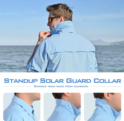 Vista 5 de KastKing ReKon Men's Fishing Shirts Smart Design, UPF 50+ Quick-Dry Breathable, Roll-Up Long Sleeve Button-Down Shirts