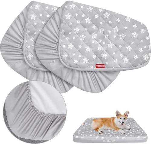 Vista 21 de Fundas impermeables para cama de perro, diseño de estrellas grises, 27 x 36 Gris (Grey Star)