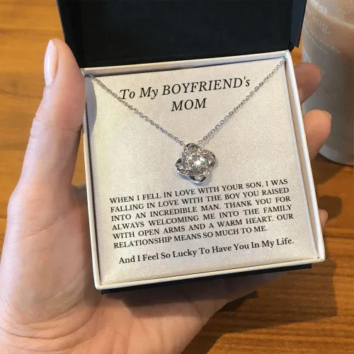 Vista 3 de Collar con texto en inglés "To My Boyfriends Mom", regalos para novios y mamá, regalos lindos para novios y madres en el día de la madre, regalo