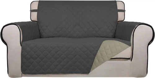 Vista 178 de PureFit - Funda de sofá acolchada reversible, protector de muebles impermeable, funda de sofá lavable con espuma antideslizante y correas elásticas