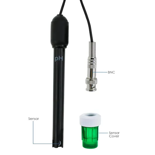 Vista 7 de Sonda de electrodo de pH 0-14, medidor de pH con conector BNC de repuesto y sensor de cable de 118.1 in para controlador de monitor de pH, kit