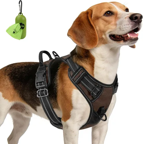 Vista 11 de Joytale Arnés sin tirones para perros pequeños, chaleco reflectante para mascotas con clip frontal, arnés acolchado suave ajustable con asa de fácil