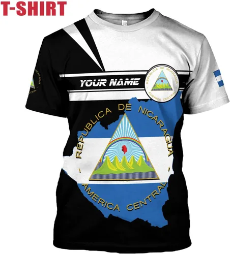 Vista 3 de Rivelus - Camisa personalizada de Nicaragua 3D, camisas con la bandera de Nicaragua, camisetas nicaragüenses, camisetas unisex para hombres y mujeres
