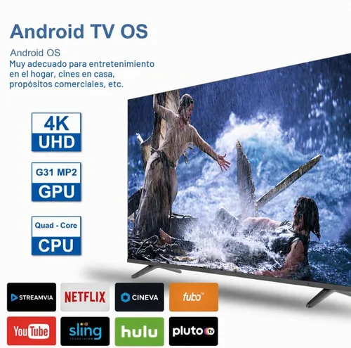 Vista 3 de Android TV Box 4GB RAM 32GB ROM, 4K Ultra HD HDR Quad Core Set Top Box, Dual Band 2.4G 5G WiFi Bluetooth 5.0, Plug & Play Smart TV Box para TV