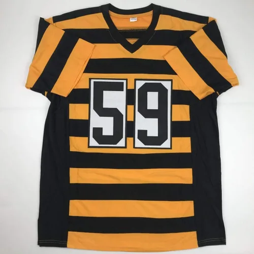 Vista 4 de Camiseta de fútbol JSA COA de Jack Ham HOF 88 Pittsburgh Bumble Bee con Autógrafo
