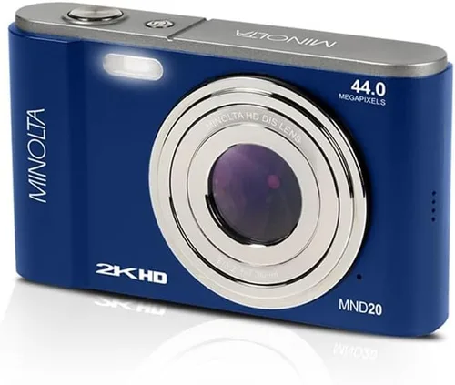 Vista 2 de Minolta Cámara digital MND20 de 44 MP - Video Ultra HD de 2.7K, zoom digital 16X, estabilización antivibración, lapso de tiempo, detección facial