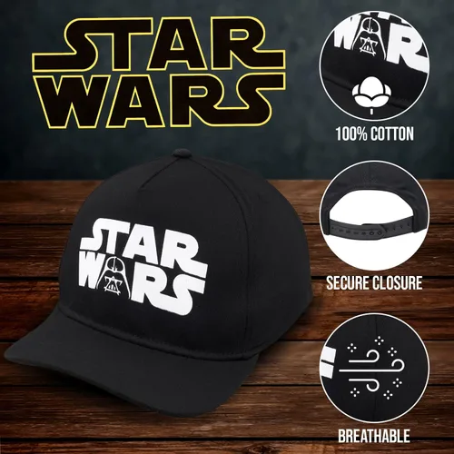 Vista 2 de Star Wars - Gorra de béisbol con logotipo bordado clásico, para niños y jóvenes