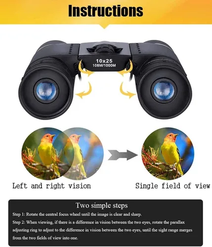 Vista 3 de 10 25 Binoculares Pequeños Compacto Mini Telescopio Bolsillo Plegable Ligero De Alta Potencia Súper Transparente Impermeable Para Observación D