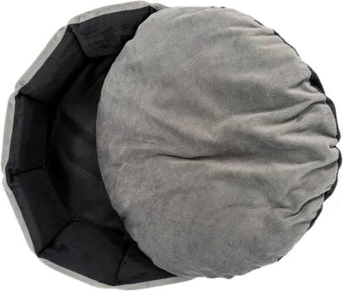 Vista 8 de PJYuCien - Cama redonda ortopédica de espuma viscoelástica para mascotas, 20 pulgadas, color gris
