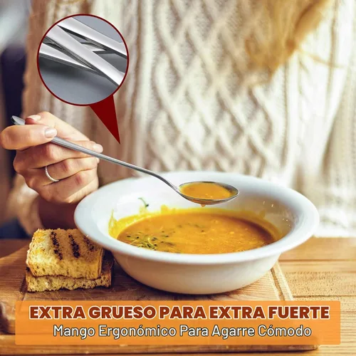 Vista 3 de Hiware, 12 cucharitas de acero inoxidable 18/10, Plateado