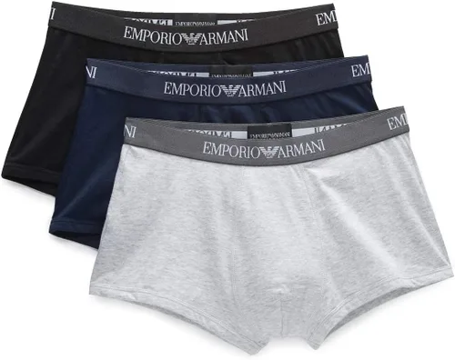 Vista 6 de Emporio Armani Troncos de algodón, paquete de 3 Negro/Blanco/Rojo