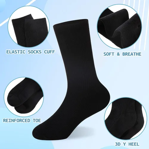 Vista 31 de Eyean Calcetines deportivos para niños y niñas, de algodón, uniformes escolares, casuales, básicos, 6 pares
