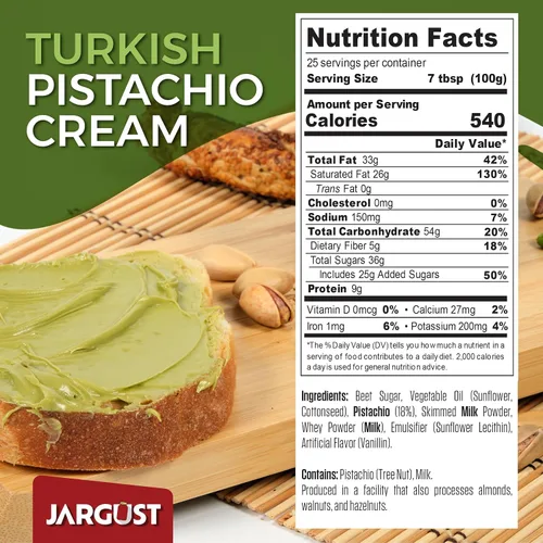 Vista 2 de Crema de pistacho a granel, crema de pistacho Real Antep, 5.5lb