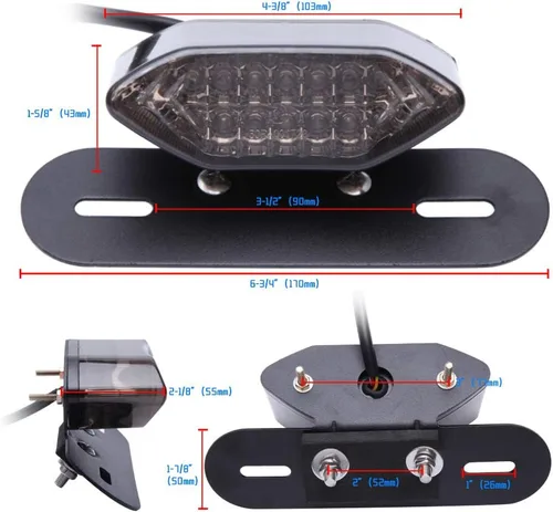 Vista 5 de DREAMIZER Juego de luces de remolque cuadrado impermeable, lámpara de luz LED ABS roja de freno, parada, cola, marcha y licencia compatible