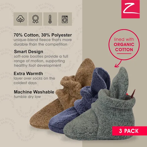 Vista 4 de Zutano - Botines de forro polar unisex para recién nacidos y bebés