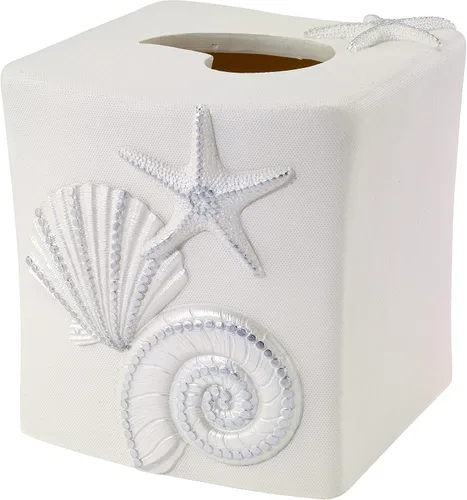 Vista 7 de Avanti Linens - Vaso, organizador de encimera, accesorios de baño inspirados en conchas marinas, artículos esenciales para el baño de invitados