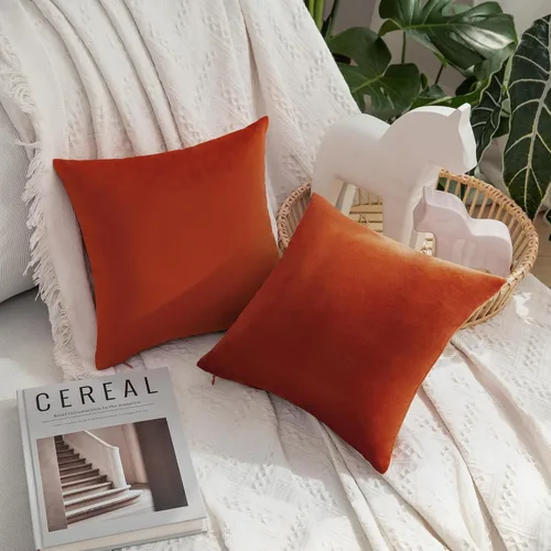 Vista 72 de MIULEE Paquete de 2 fundas de almohada de terciopelo decorativas rectangulares lumbares, fundas de cojín suaves sólidas para sofá, sofá, dormitorio