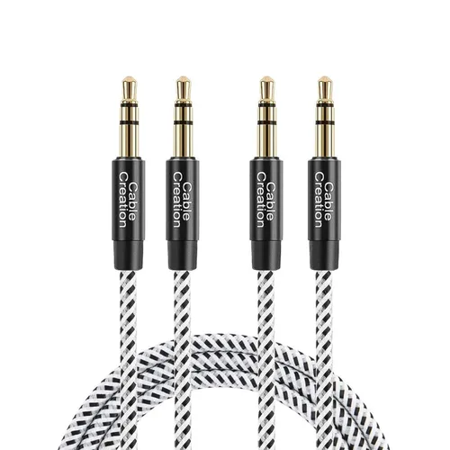 Vista 8 de CableCreation Cable Auxiliar para Auto (1-4 pies), Cable de Audio de 3,5 mm Enrollado de Macho a Macho, Cable Auxiliar Estéreo de 1/8 Pulgadas