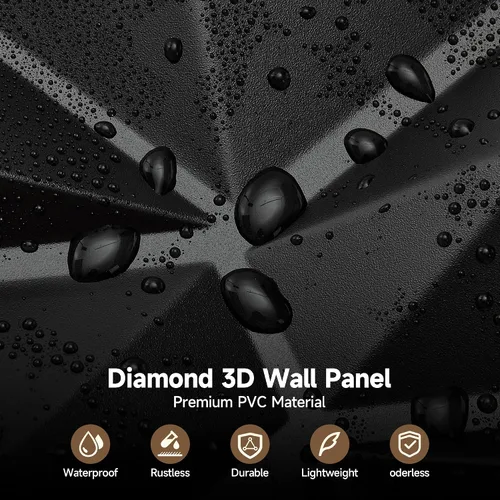 Vista 3 de INMOZATA Paneles de pared 3D para decoración de pared interior, paquete de 33 paneles decorativos de pared de 12 x 12 pulgadas con diamantes, panel