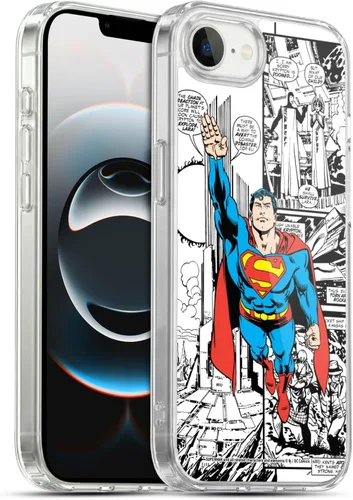 Vista 60 de Head Case Designs Funda de gel con licencia oficial de Superman DC Comics Collage Comicbook Art [protección de grado militar] compatible con Apple