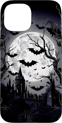 Vista 6 de Goth & Gothic, Bats & Moon, Horror Themed Castle, Dark Emo Case for iPhone 17