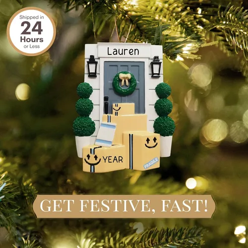 Vista 2 de Adorno personalizado de Amazon 2026 Adornos de Navidad personalizados con grabado láser para árbol Regalo de recuerdo personalizado