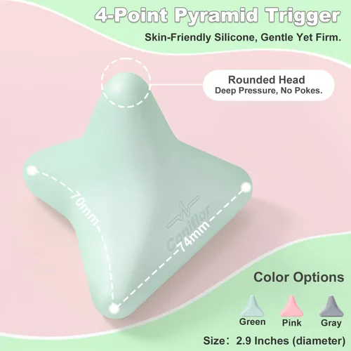 Vista 2 de Manual Trigger Point Massager Ball–Deep Tissue Massage Tool Verde menta