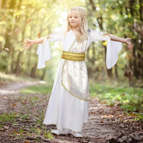 Vista 5 de Geyoga Disfraz griego de Toga para niños y niñas, cosplay de Halloween