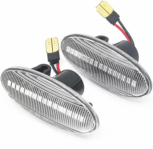 Vista 5 de Luces de marcador laterales LED Luz de señal de giro dinámica para Nissan Qashqai J10 X-trail T31 Cube Juke Leaf Micra Micra K13 Note E11 (blanco)