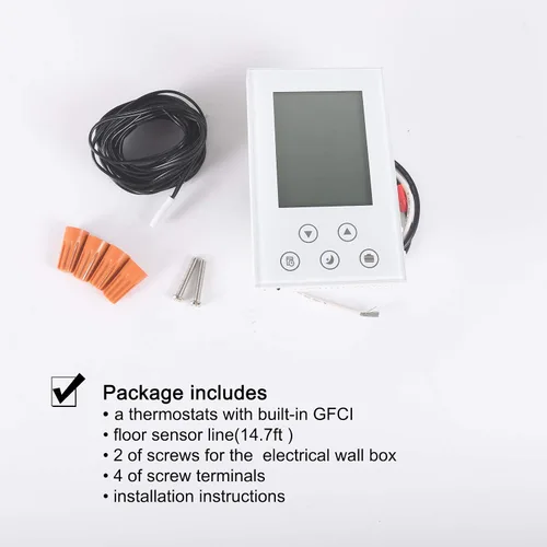 Vista 4 de Termostato programable para calefacción radiante bajo el suelo de la casa, controlador de alfombra térmica para el hogar, auto-adaptación AC